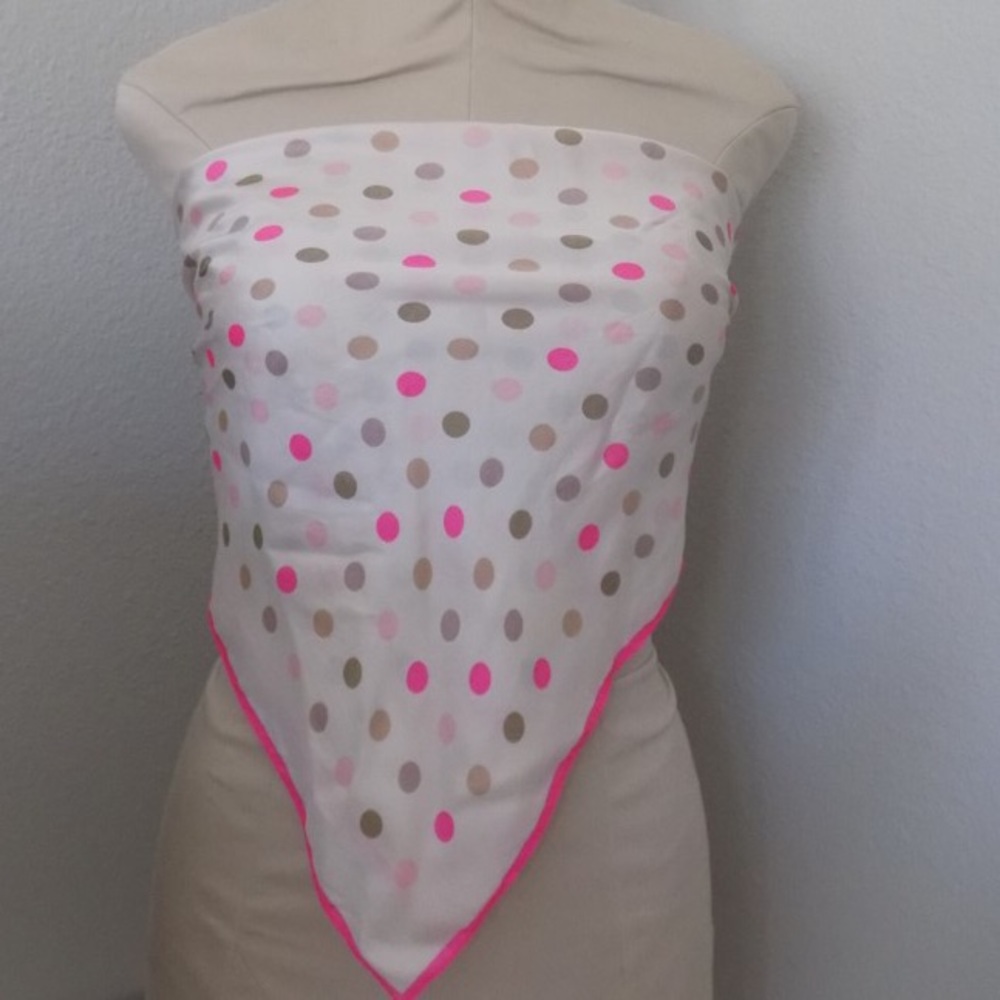 100% silk polka dot scarf